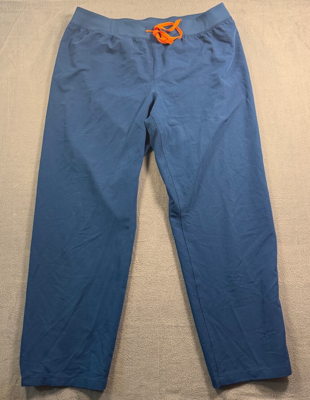 Figs Deep Reef Scrub Pants 3XL Blue‎ Neon Orange Drawstring Straight Leg